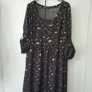 Torrid Black Buttdown Dress with Rose Gold Accent